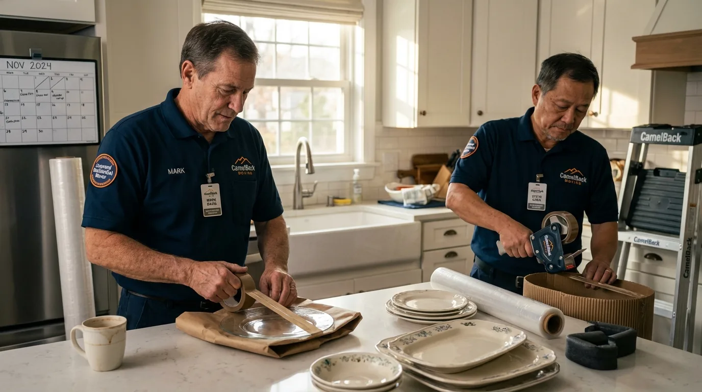 Professional crew packing kitchen dishware in Uniontown, AL